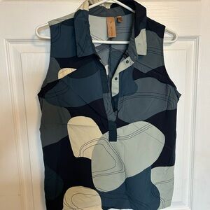 Abstract Pattern Sleeveless Blouse
